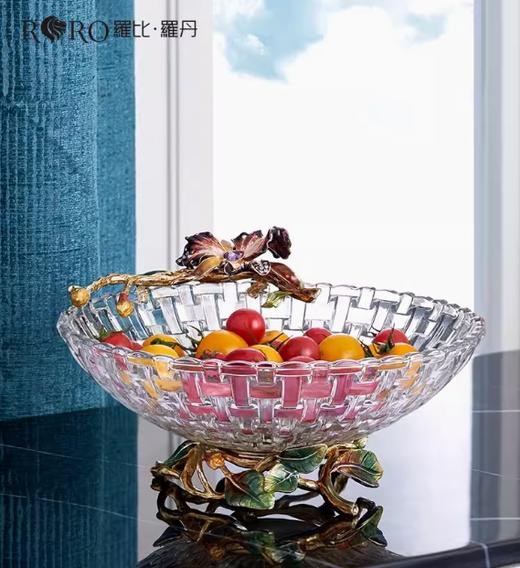 【彼达思】罗比罗丹蝶恋花果盘珐琅彩工艺网红水果盘现代客厅茶几家用轻奢零食糖果盘 商品图1