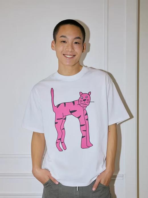 Mood Like Me/MTX2406/粉色猫咪印花圆领短袖T恤 商品图3