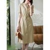 84615原形天丝连衣裙女收腰薄款2024春夏新款衬衫裙宽松显瘦中长款裙子 商品缩略图3