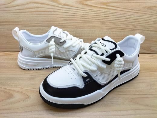 豪行13175129纯牛皮休闲板鞋男单鞋百搭正品小白潮鞋 商品图3