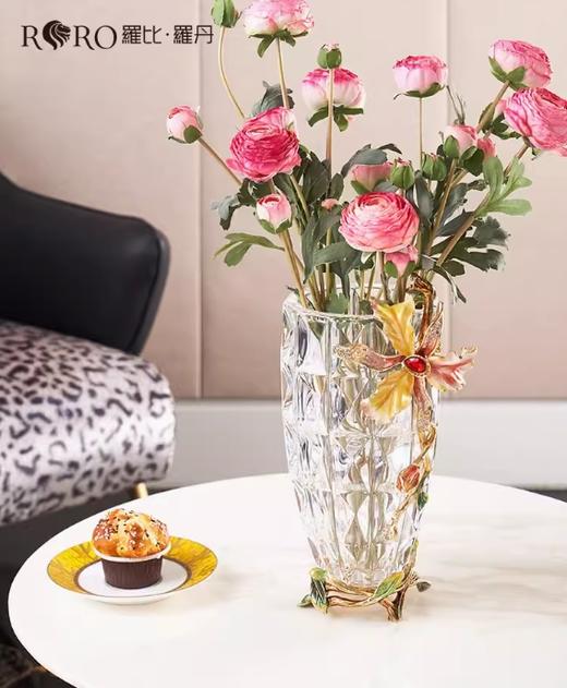 【彼达思】罗比罗丹蝶恋花花瓶珐琅彩工艺花瓶 创意餐桌茶几水养鲜花花器 商品图2