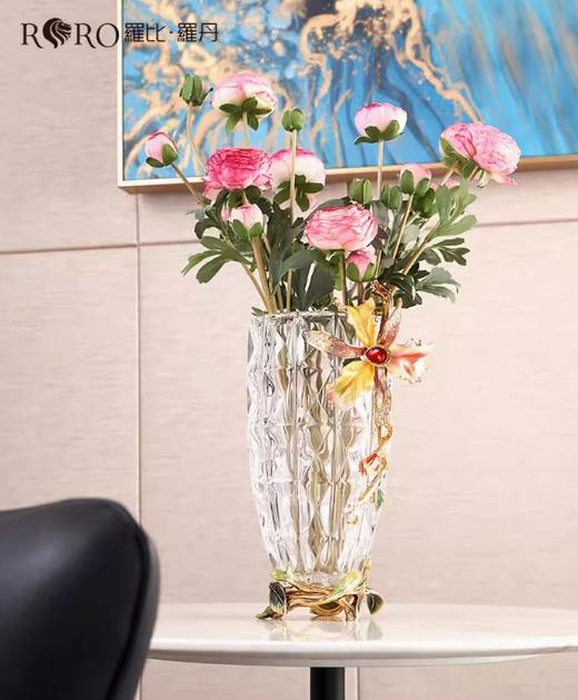 【彼达思】罗比罗丹蝶恋花花瓶珐琅彩工艺花瓶 创意餐桌茶几水养鲜花花器 商品图1