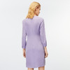 EITIE爱特爱秋季新款通勤OL压褶收腰紫色显瘦高腰连衣裙7907601 商品缩略图4