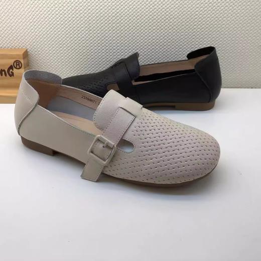 豪行2023年秋季新品时尚休闲真皮浅口软底女单鞋23398871 商品图4