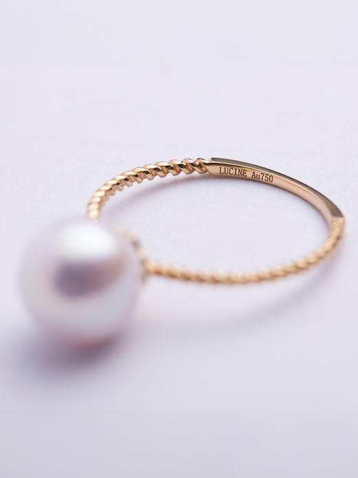LUCINE 单珠珍珠戒指18K天然淡水珍珠戒 商品图0