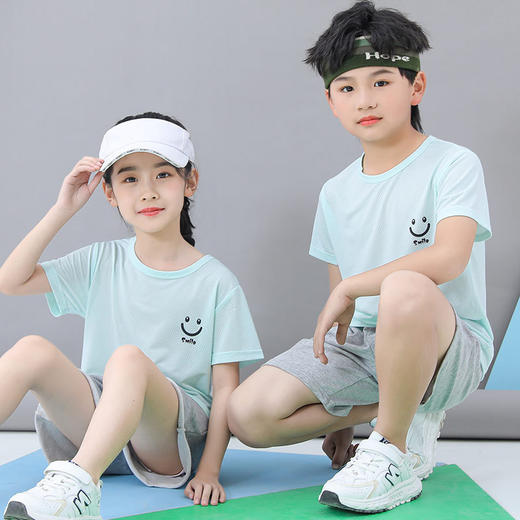 【儿童跑步T恤圆领衫】短袖速干 网眼中大童运动服冰丝 夏季 商品图8