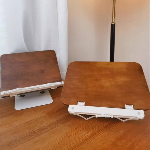 纯实木阅读架 双杆铝合金支架 儿童多功能看书神器 可调节升降阅读书架 学生桌面夹书固定器书本神器 |百里居 商品图1