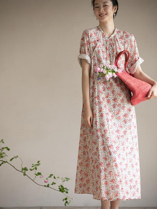 牧衣游原创小碎花炒色进口棉连衣裙-----徐凤絮 商品图0