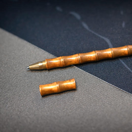 羽诗制造出品 刻竹成诗笔记本黄铜竹节笔黄铜书签礼盒套装 商品图2