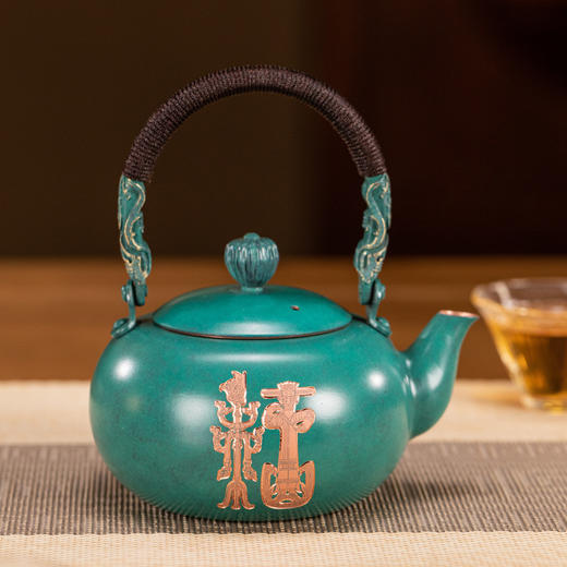 朱炳仁丨三星堆/良渚/红山/殷墟 铜壶 十福全美铜壶 370ml 商品图7