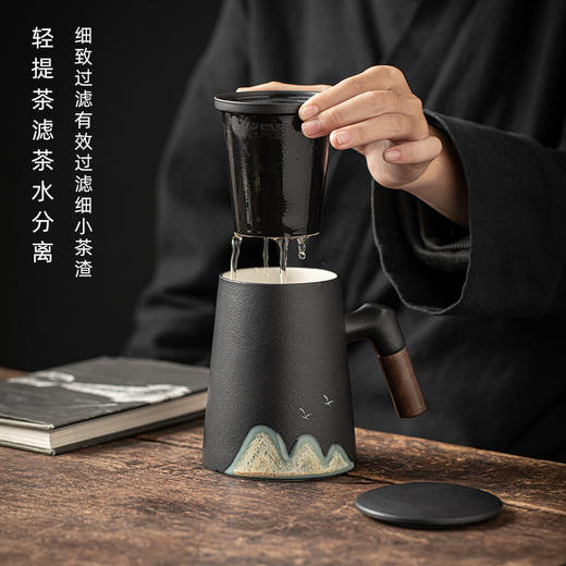 【个人办公杯茶水分离杯】万里山河陶瓷马克杯 |  家用送人皆宜 商品图2