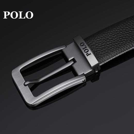  POLO 男士皮带商务休闲鳄鱼纹腰带双头层牛皮男裤带012251 商品图5