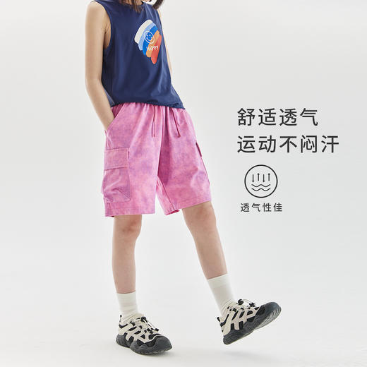 cicochild24夏季新款儿童凉感针织运动短裤中大童印染休闲五分裤 商品图2