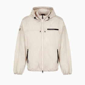 EMPORIO ARMANI EA7 阿玛尼 男士合身长袖连帽印花夹克薄外套 米色 3DPB19 PNFVZ 1946