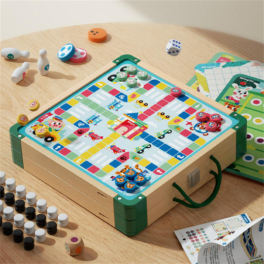 【铭塔】儿童棋类多合一飞行棋益智玩具冒险五子棋蛇斗兽棋多功能十六合一游戏棋十四合一（升级新款） 商品图2