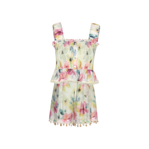 两三事斑斓夏至2024夏季新款小清新吊带短裤印花两件套女时尚套装 商品图4