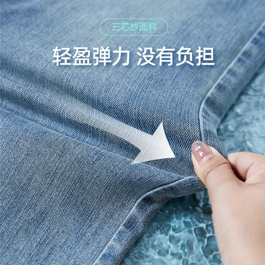 逸阳八分直筒牛仔裤女2024年夏季新款修身显瘦小个子烟管裤子1024 商品图4