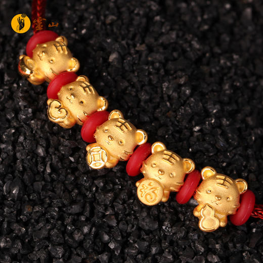 灵山开运金·鸿运·五福虎黄金手绳 商品图2