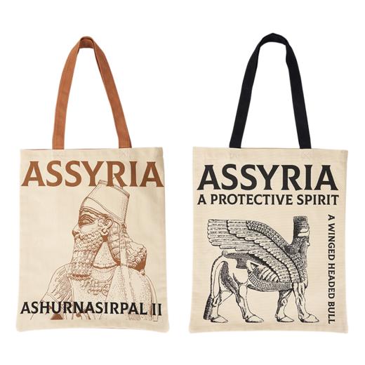 大英博物馆X苏州博物馆亚述系列 亚述之王 人首翼牛图 帆布包单肩包 商品图4