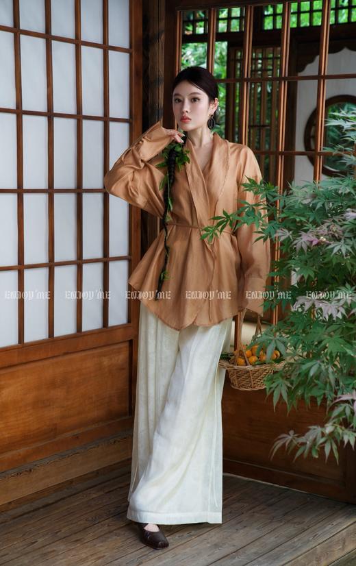 【门店同款】ENJOY夏季云敛-枇杷晚风挽纱衬衫 157944510 商品图1