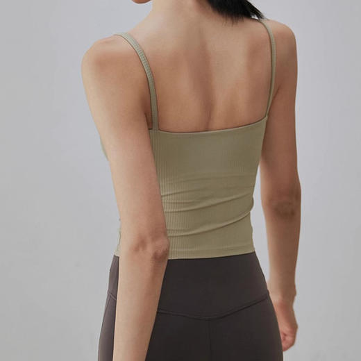 【限时秒】YOGACODE【火树银花系列】2024 春夏瑜伽服背心女带胸垫性感细肩带运动上衣DSB734 商品图1