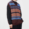 YOKE BORDER MESH KNIT VEST V领棉针织条纹背心 商品缩略图0