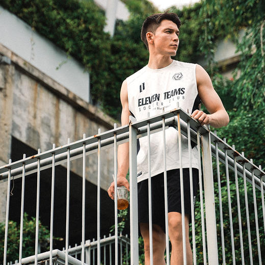 小李子Eleventeams足球运动训练无袖印花破浪系列提花面料背心成人男 商品图3