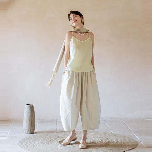 绽放385朵【甜茶系列·芝士咖啡】简约显瘦叠搭可调节纯棉吊带 商品图2