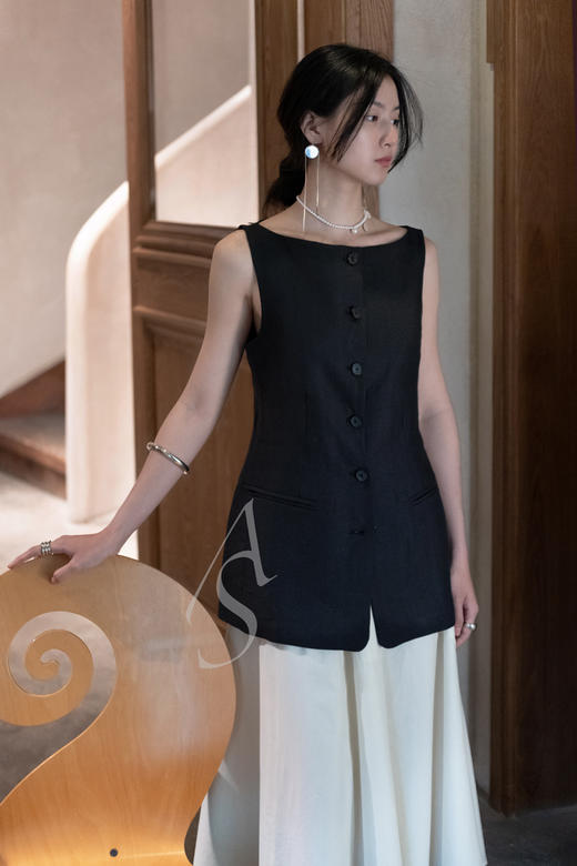 Mark Kenly Domino Tan 白色/赭黄色NANDA松紧腰棉质半裙 商品图5