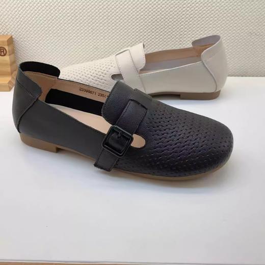 豪行2023年秋季新品时尚休闲真皮浅口软底女单鞋23398871 商品图1