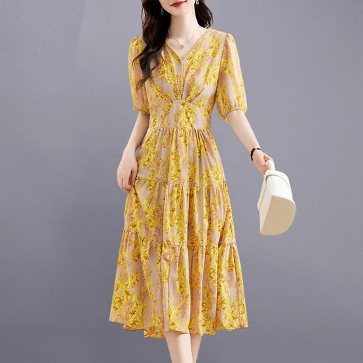 时尚气质显瘦，法式碎花连衣裙HR-ZRX5181 商品图0