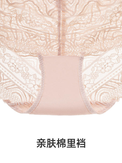 HSIA遐无痕中腰平角裤性感微包臀不夹臀全蕾丝透气速干内裤女夏【两条装】 商品图4