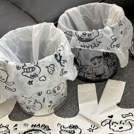 「9.9到手40个」背心袋蜡笔小新网红手提可爱垃圾袋 ins风居家日用收纳整理环保卡通购物袋 商品图3