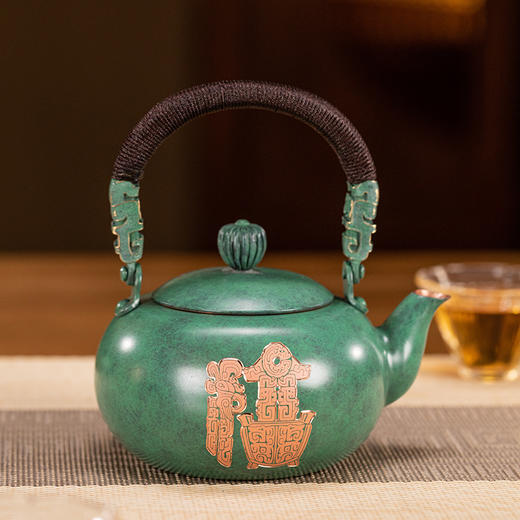 朱炳仁丨三星堆/良渚/红山/殷墟 铜壶 十福全美铜壶 370ml 商品图9