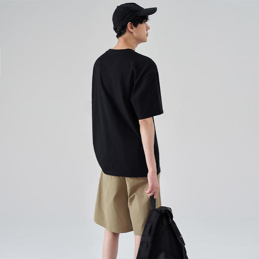 西遇国风精致绣花圆领男士T恤早春新款百搭简约宽松短袖上衣12545820 商品图4