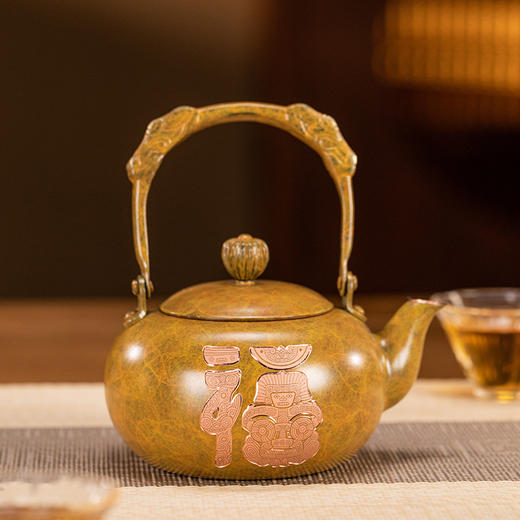 朱炳仁丨三星堆/良渚/红山/殷墟 铜壶 十福全美铜壶 370ml 商品图5