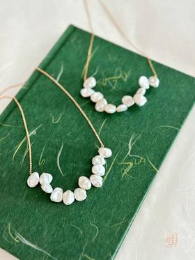 三生石·14k包金巴洛克珍珠项链