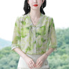 别致雪纺衬衫七分袖新中式上衣K-A07N6135 商品缩略图0