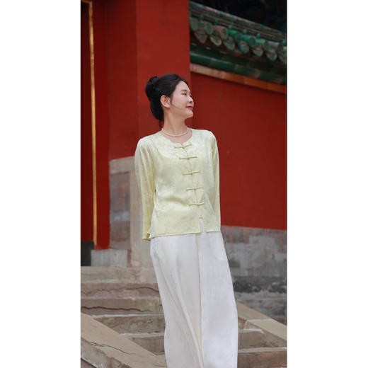 【抖音专属】清溪-中式小衫（24710714-葱青） 商品图0