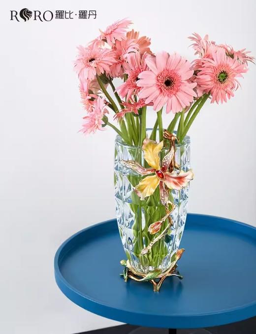 【彼达思】罗比罗丹蝶恋花花瓶珐琅彩工艺花瓶 创意餐桌茶几水养鲜花花器 商品图3
