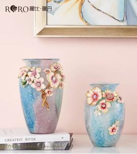 【彼达思】罗比罗丹锦上添花珐琅彩花瓶创意玄关插花摆件乔迁礼物