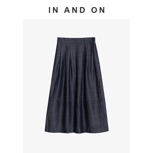 IN AND ON 海港漫步 100%莱赛尔复古牛仔伞裙54386 商品图1