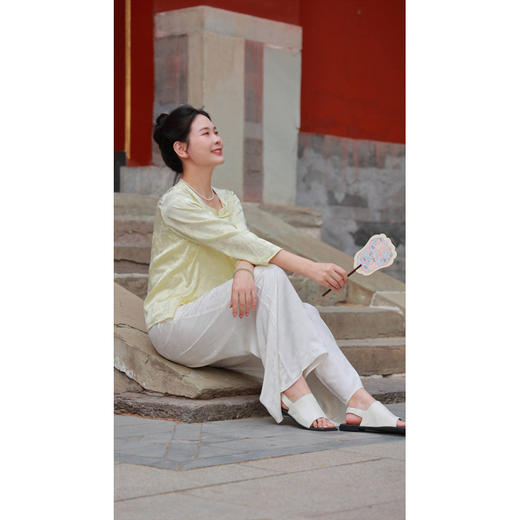 【抖音专属】清溪-中式小衫（24710714-葱青） 商品图5