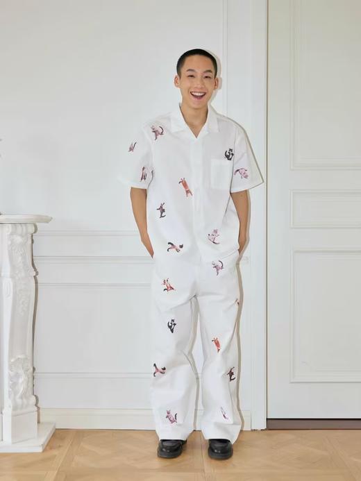 Mood Like Me/MCK2402/“跳舞的猫”满印纯棉休闲长裤 商品图1