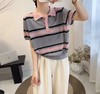 女彩条针织上衣807 商品缩略图2