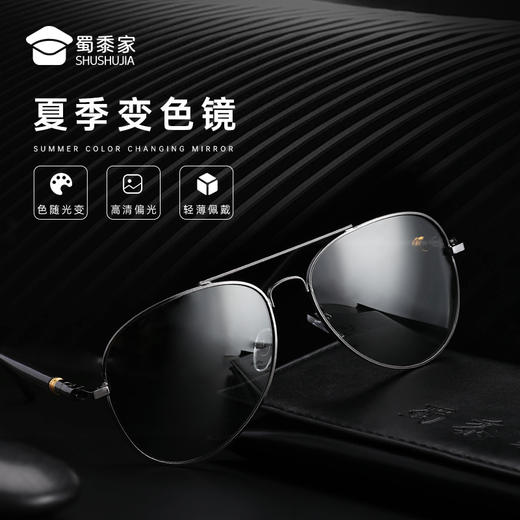 【实付满399送保温杯】【夏季款变色镜】户外防护太阳墨镜 男女车用偏光护眼镜 商品图1