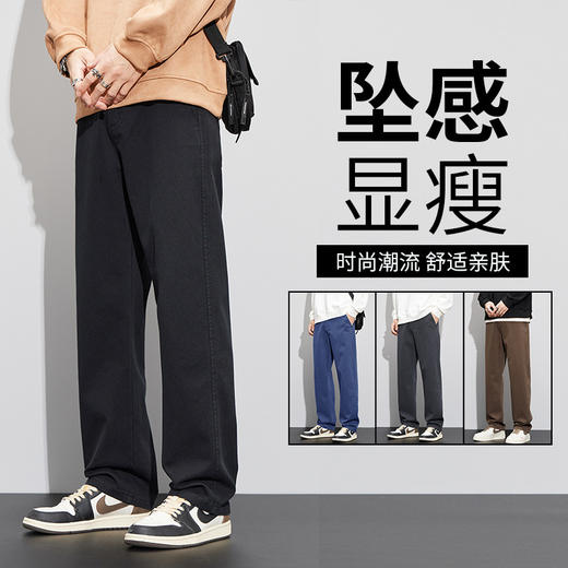 【蜂窝莱赛尔天丝】男士莱赛尔天丝牛仔裤，宽松版型，舒适透气！夏季高端垂感松紧腰纯色休闲男宽松直筒百搭阔腿裤 商品图12