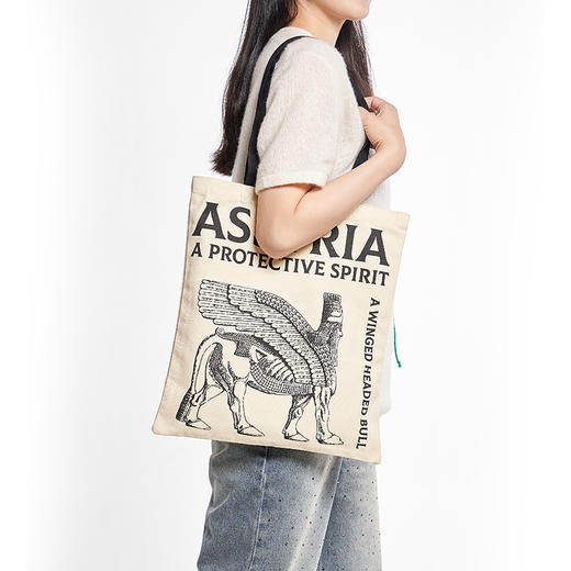 大英博物馆X苏州博物馆亚述系列 亚述之王 人首翼牛图 帆布包单肩包 商品图1