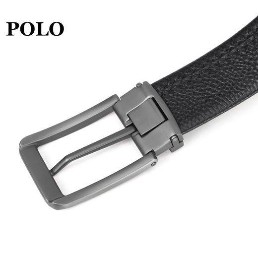  POLO 男士皮带商务休闲鳄鱼纹腰带双头层牛皮男裤带012251 商品图4