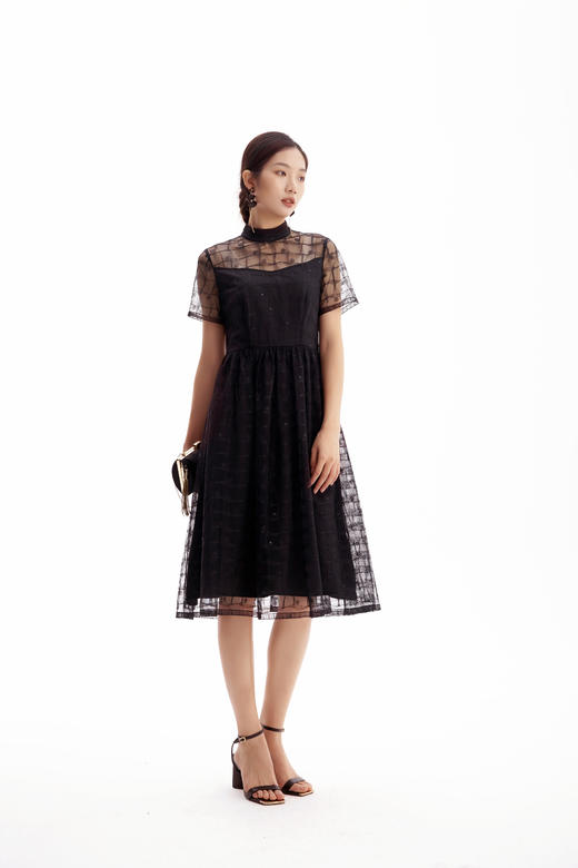 漆黑色连衣裙HJ2S23 商品图2